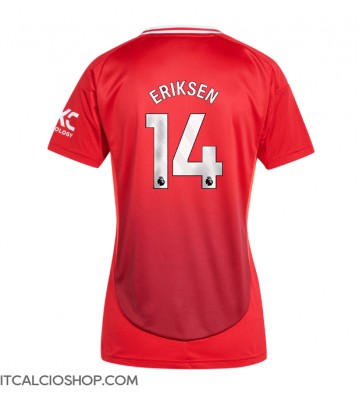 Manchester United Christian Eriksen #14 Prima Maglia Femmina 2024-25 Manica Corta